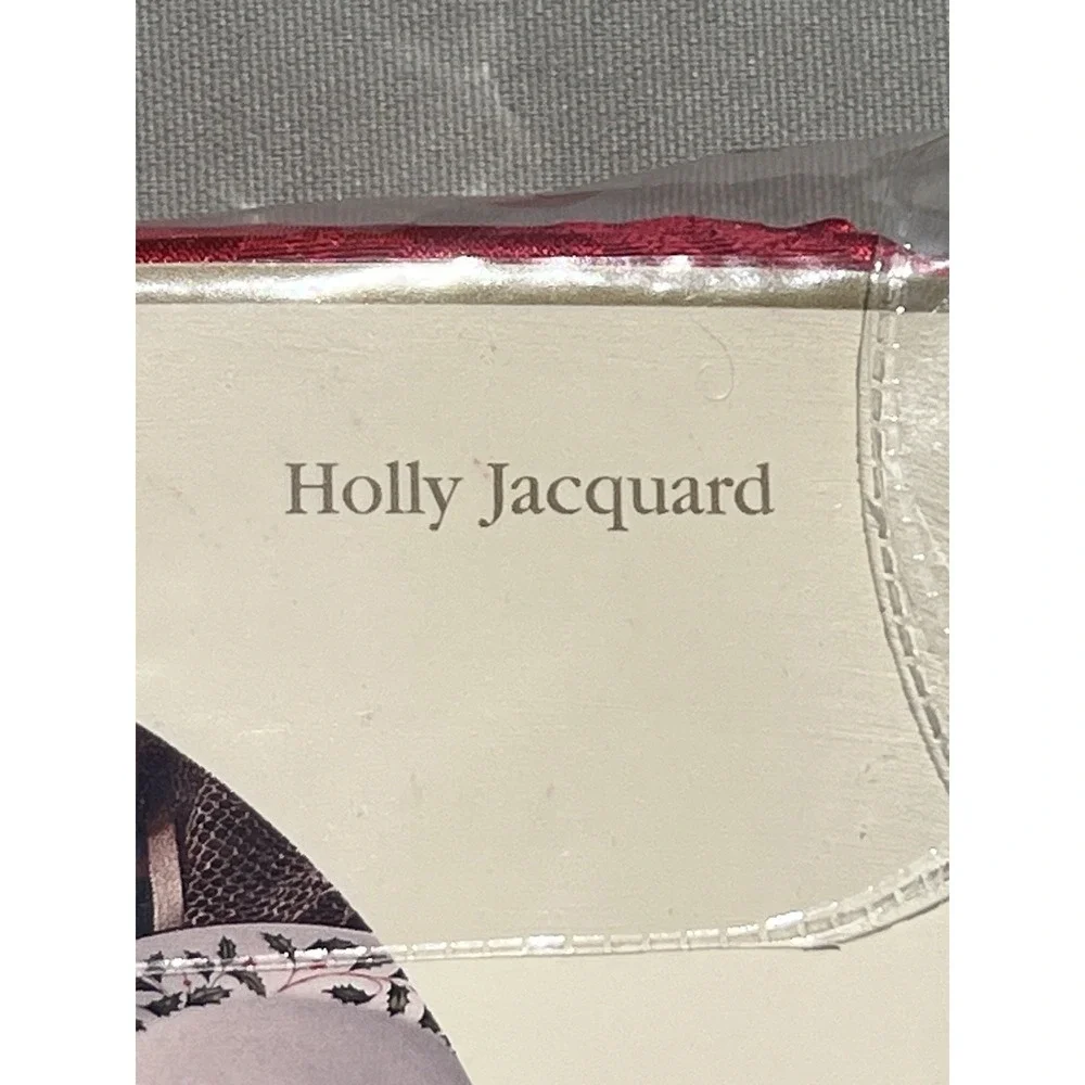 Lenox Holiday Holly Tablecloth‎ Red Jacquard 8 Napkins Christmas 60x120
